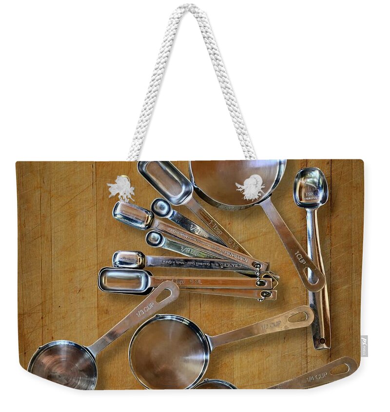 Kitchen Weekender Tote Bag featuring the photograph Kitchen Measures by Joe Bonita