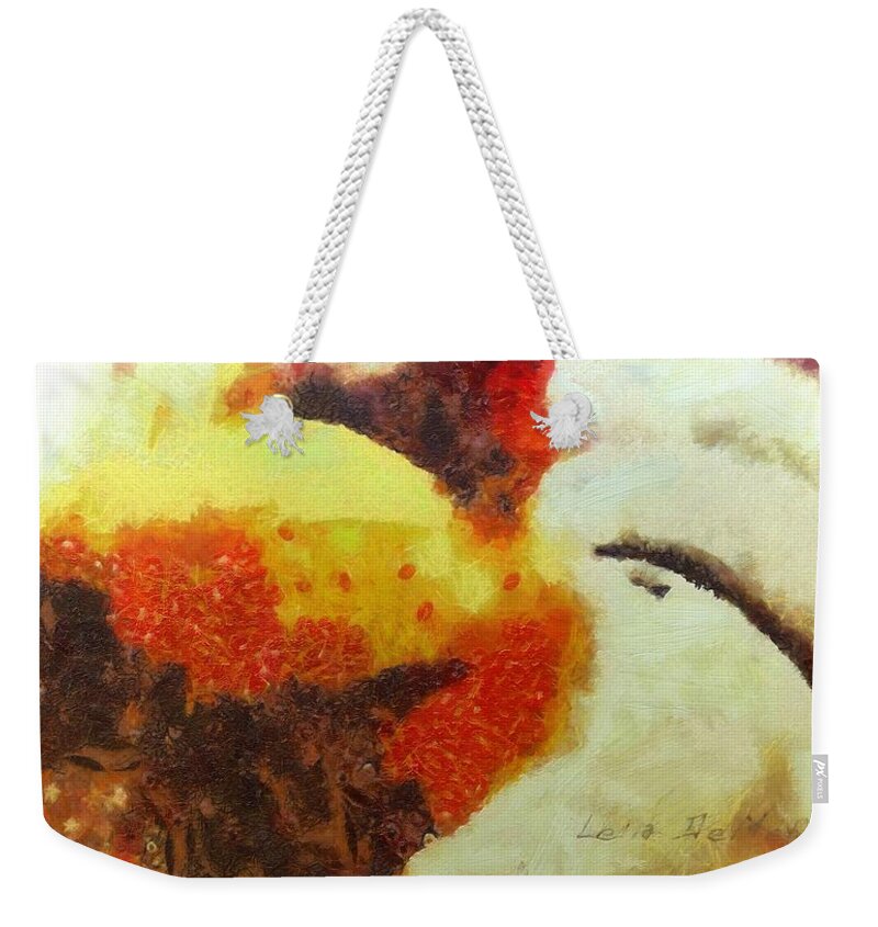 Abstract Weekender Tote Bag featuring the painting Klimpt Study No. 4 by Lelia DeMello