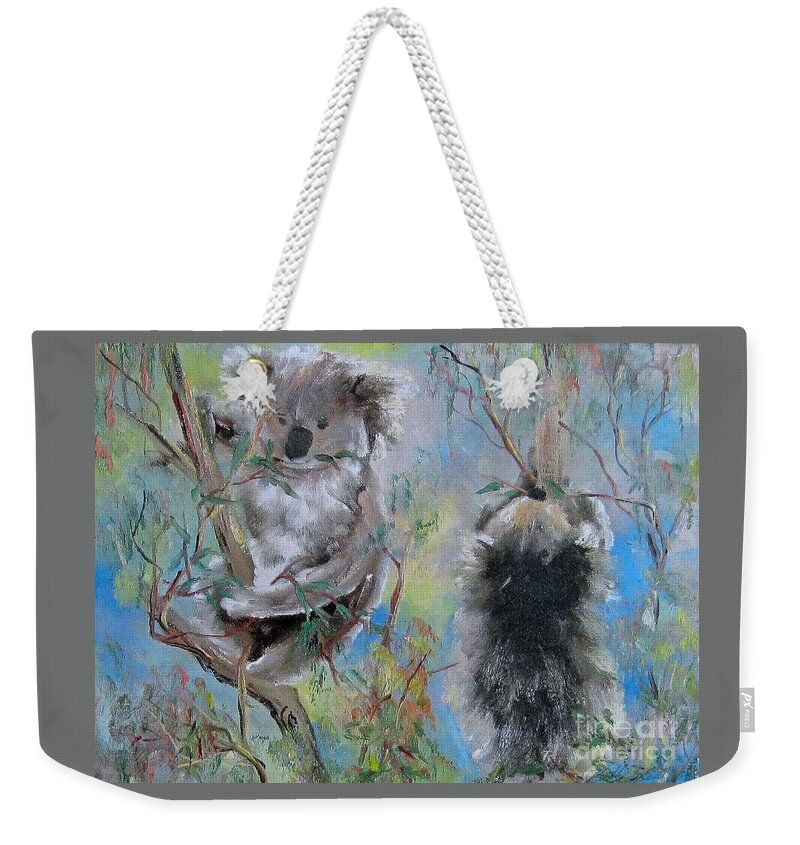 Koala Weekender Tote Bag featuring the painting Koalas by Ryn Shell