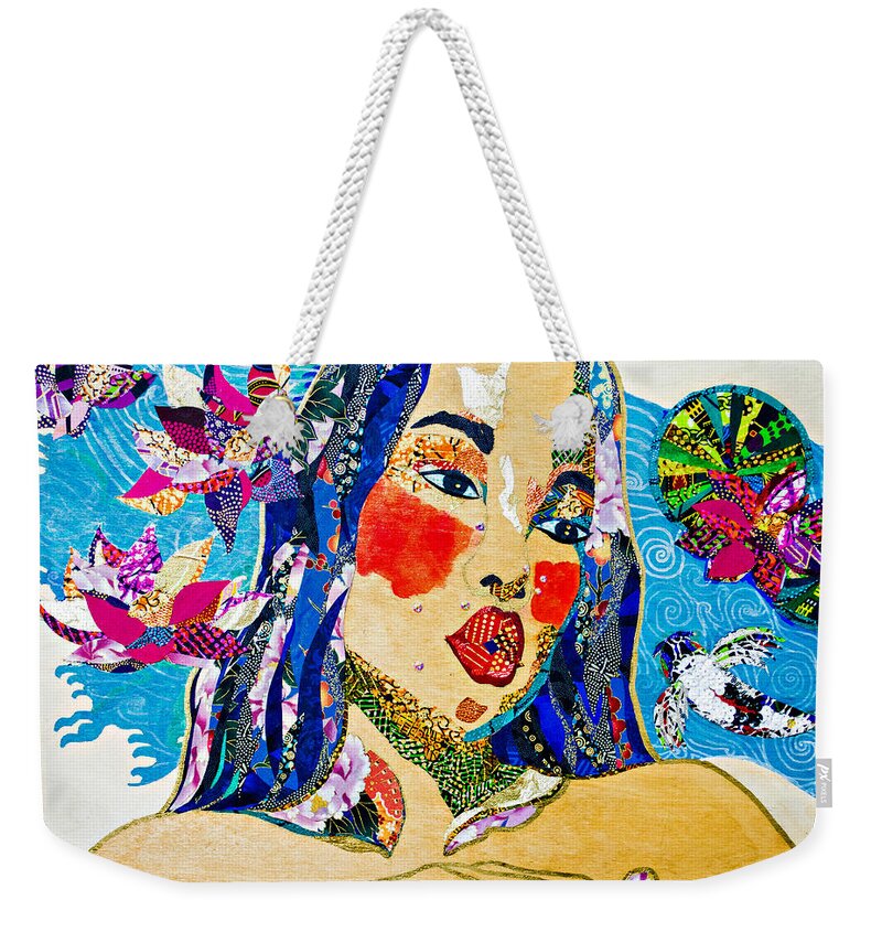 Koi Weekender Tote Bag featuring the tapestry - textile Koi Princess by Apanaki Temitayo M