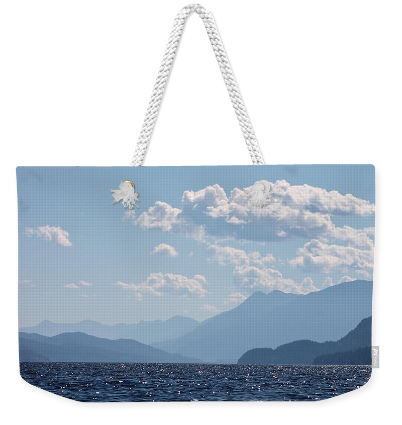 Kootenay Weekender Tote Bag featuring the photograph Kootenay Lake South by Cathie Douglas