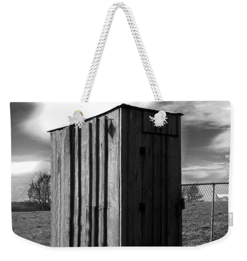 Ansel Adams Weekender Tote Bag featuring the photograph Koyl Cemetery Outhouse by Curtis J Neeley Jr