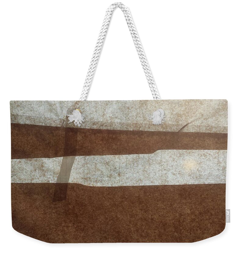 Seascape Weekender Tote Bag featuring the mixed media Kraft Paper and Screen Seascape by Lynn Hansen