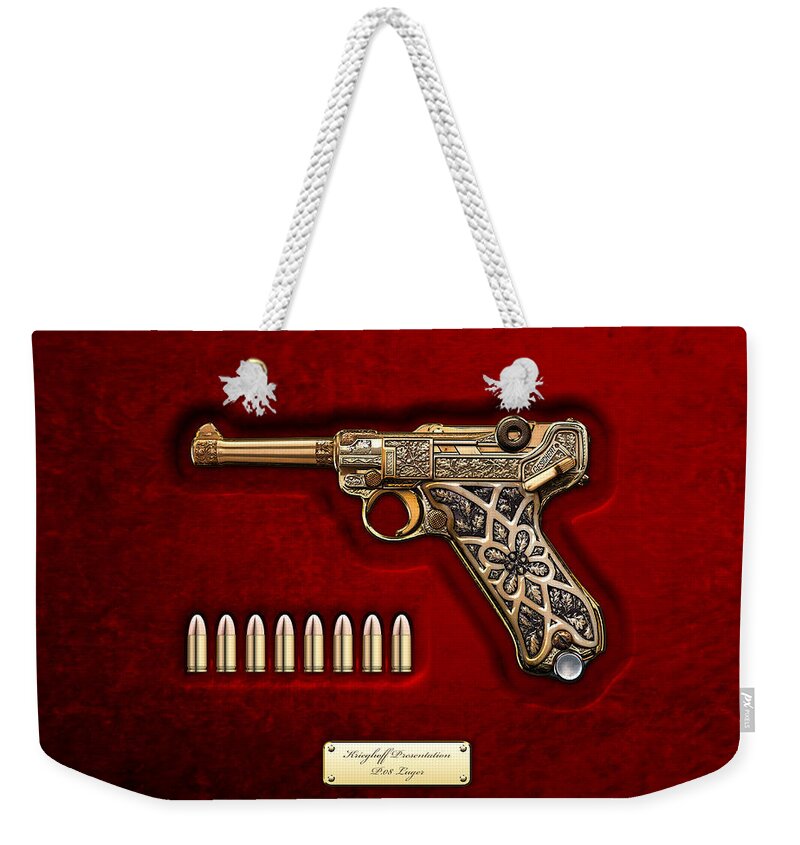 The Armory By Serge Averbukh Weekender Tote Bag featuring the photograph Krieghoff Presentation P.08 Luger by Serge Averbukh