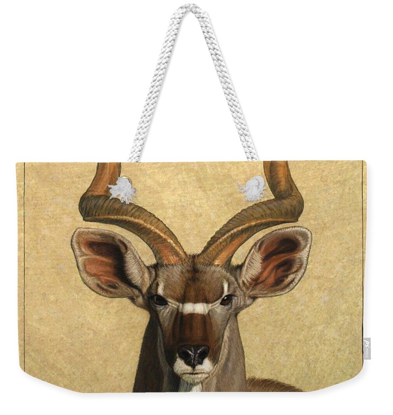 Kudu Weekender Tote Bag featuring the painting Kudu by James W Johnson