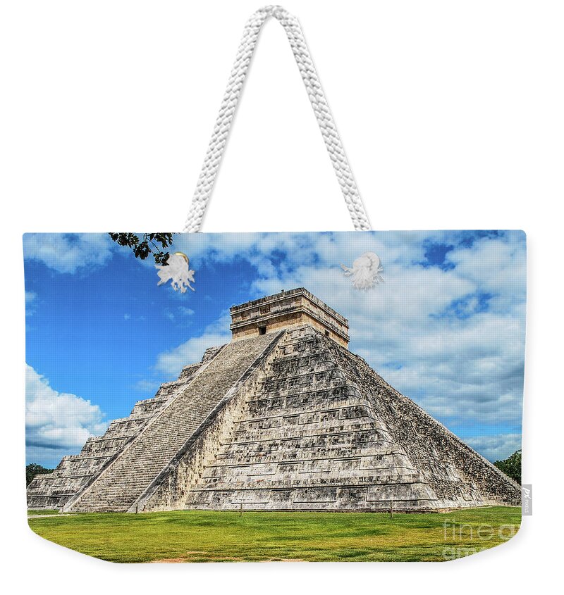 Observatory Weekender Tote Bag featuring the photograph Kukulkan Pyramid by Judy Wolinsky