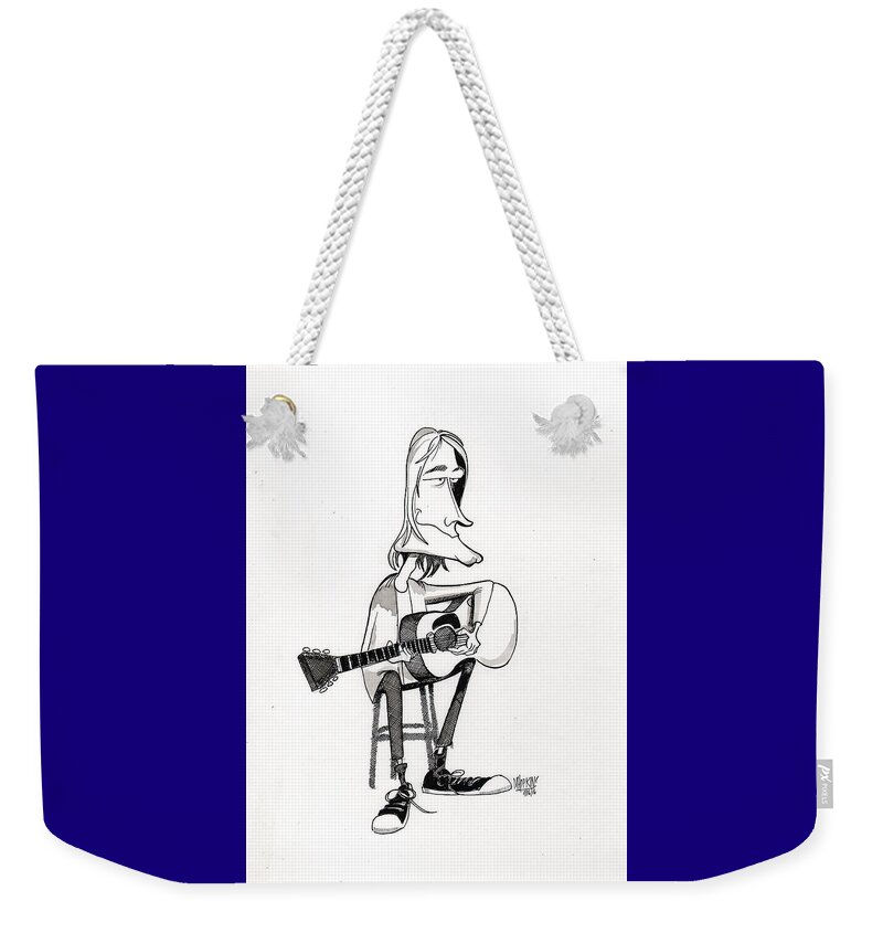 Kurt Weekender Tote Bag featuring the drawing Kurt by Michael Hopkins
