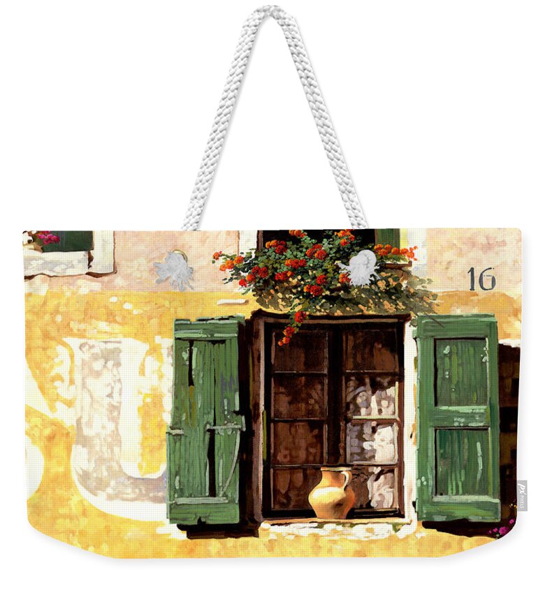 Wallscape Weekender Tote Bag featuring the painting la finestra di Sue by Guido Borelli