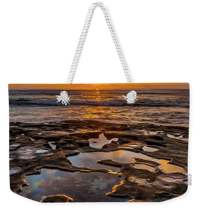 California Weekender Tote Bag featuring the photograph La Jolla Tidepools by Peter Tellone