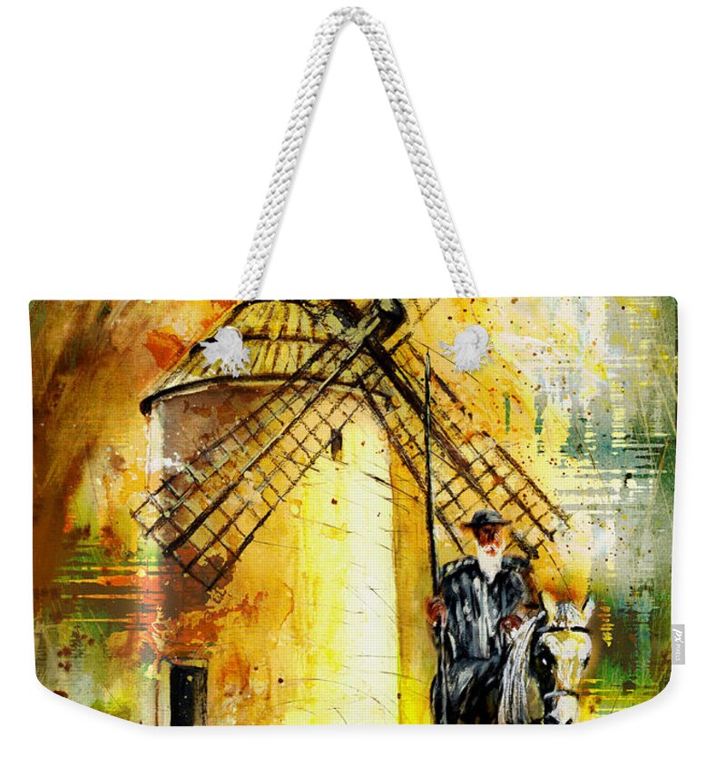 Travel Weekender Tote Bag featuring the painting La Mancha Authentic Madness by Miki De Goodaboom