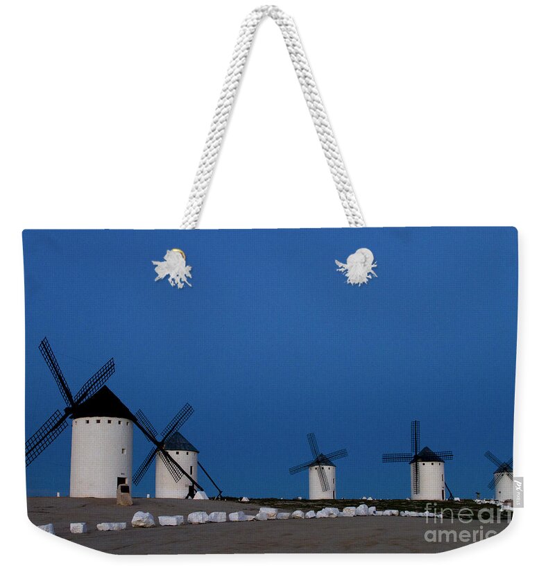 Landscape Weekender Tote Bag featuring the photograph La Mancha Windmills by Heiko Koehrer-Wagner