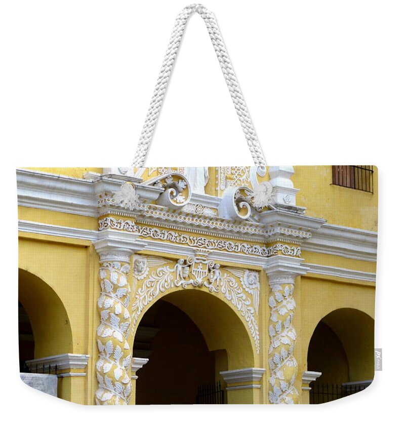 Iglesia De La Merced Weekender Tote Bag featuring the photograph La Merced Church Antigua 5 by Randall Weidner