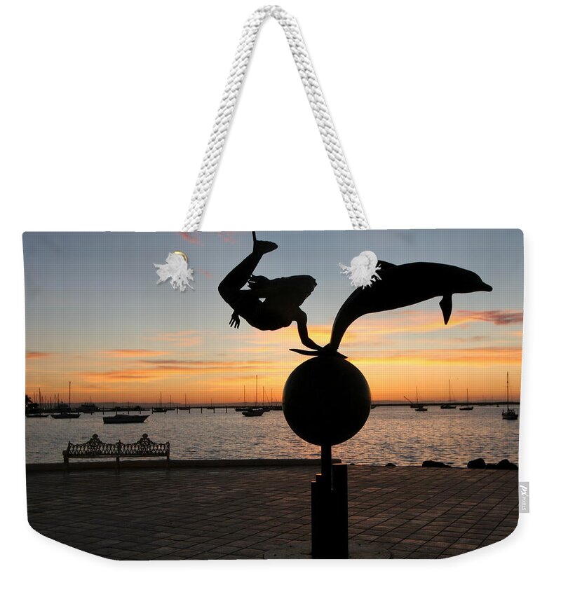 Sculptures Weekender Tote Bag featuring the photograph La Paz Malecon, Baja Sur by Robert McKinstry