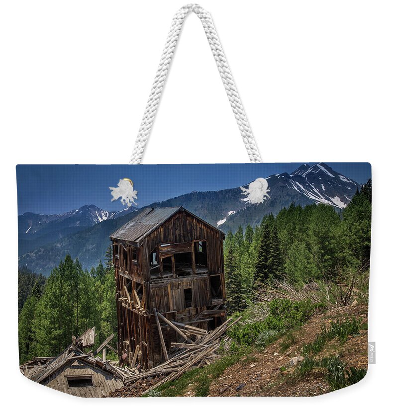 Mine Weekender Tote Bag featuring the photograph La Plata Mine by Jen Manganello