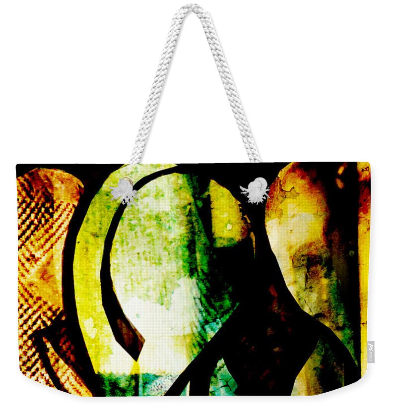Abstract Art Weekender Tote Bag featuring the mixed media La Rencontre by Bellanda
