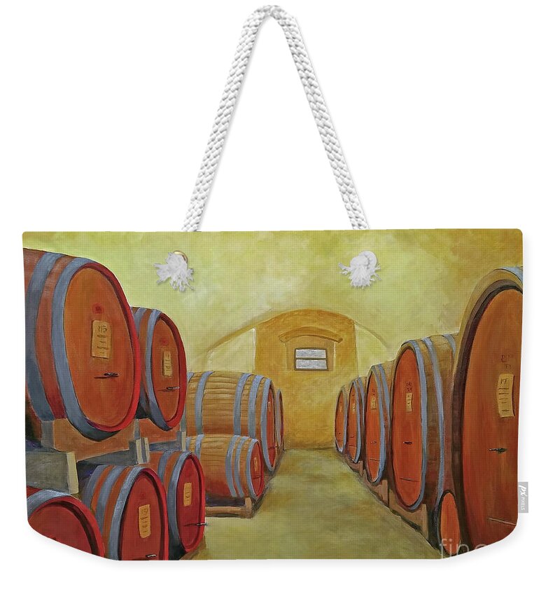 Winery Weekender Tote Bag featuring the painting La Reserve de Montagliari by Phyllis Howard