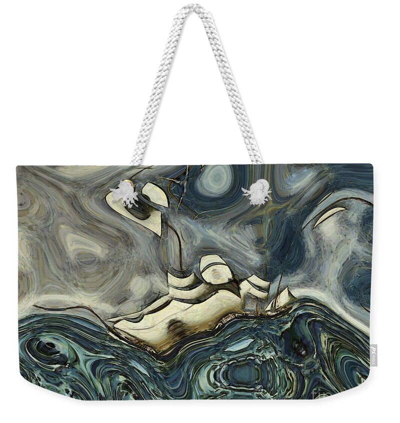 Abstract Weekender Tote Bag featuring the digital art La Tempete - s01a-301b by Variance Collections