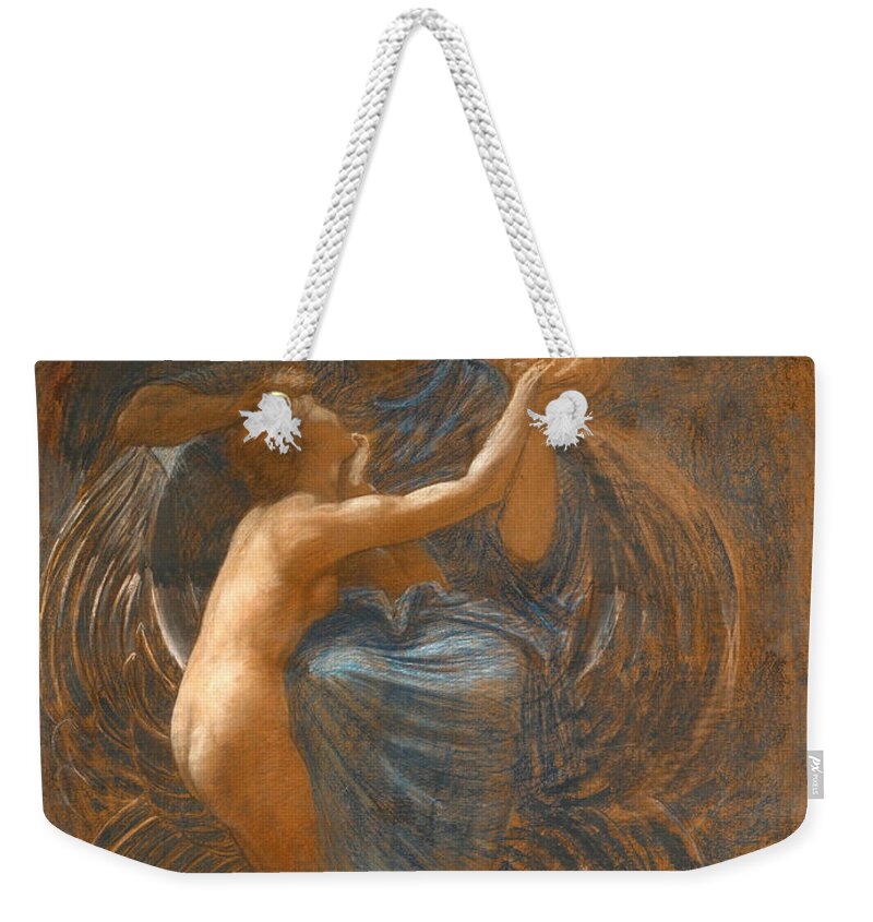 William Blake Richmond Weekender Tote Bag featuring the drawing La Vierge Consolatrice by William Blake Richmond