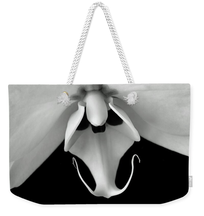 Orchid Flower Weekender Tote Bag featuring the photograph Labellum Of Orchid by Terence Davis