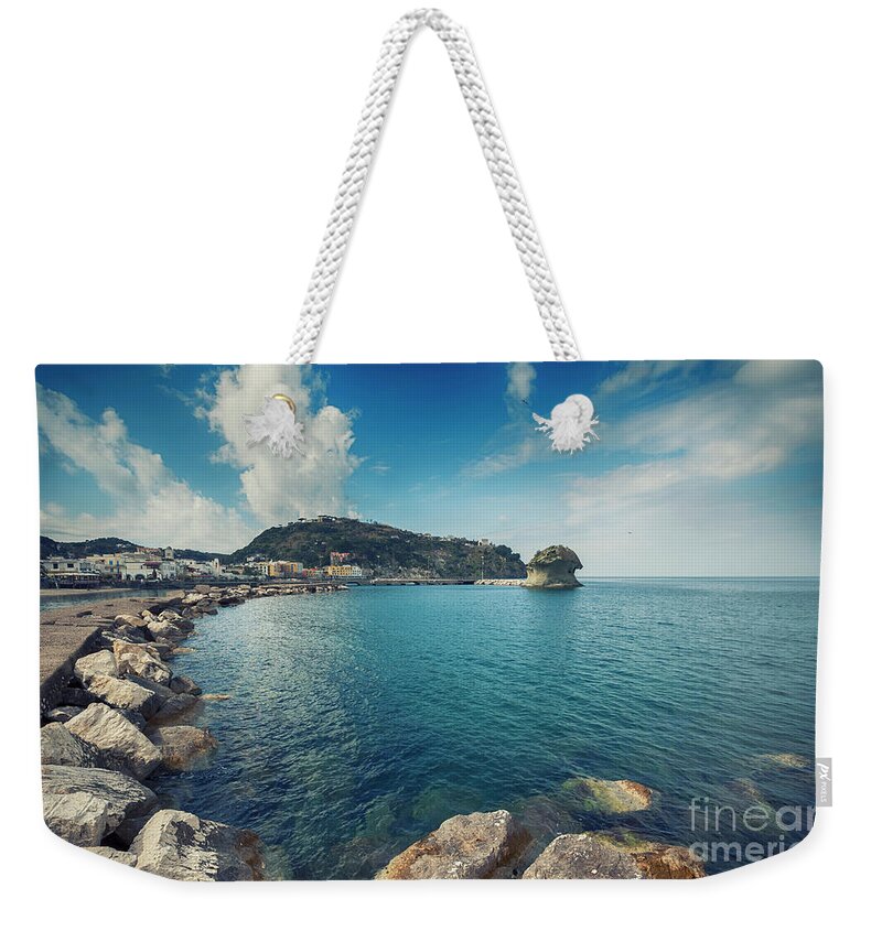Ischia Weekender Tote Bag featuring the photograph Lacco Ameno harbour , Ischia island by Ariadna De Raadt