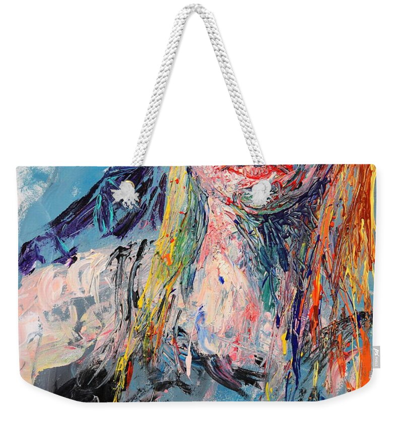 Portrait Weekender Tote Bag featuring the painting Lady in the Shadow by Madeleine Shulman