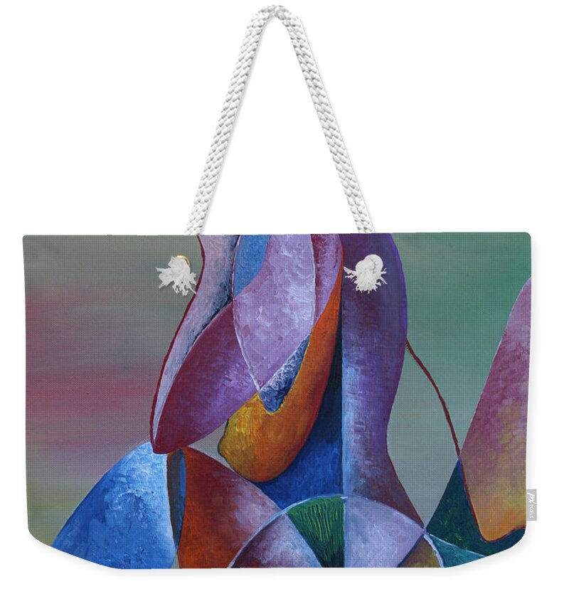Ladymeg Weekender Tote Bag featuring the painting LadyMeg by Obi-Tabot Tabe