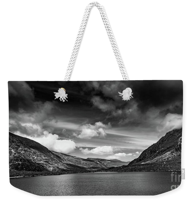 Llyn Idwal Weekender Tote Bag featuring the photograph Lake and Mountains Snowdonia by Adrian Evans