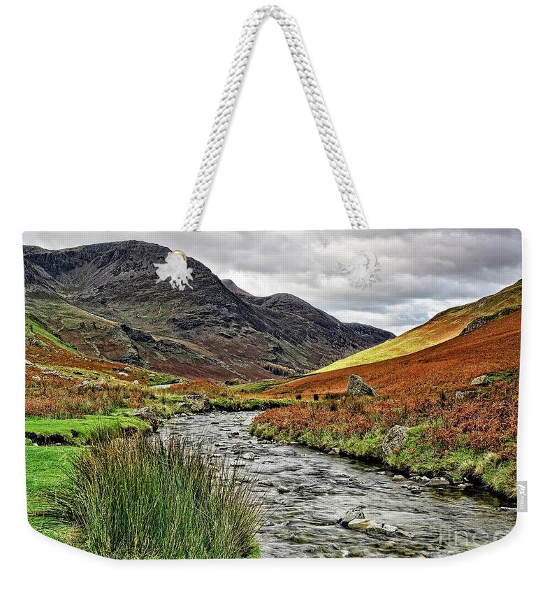 English Lake District Weekender Tote Bag featuring the photograph Lake District Landscape by Martyn Arnold