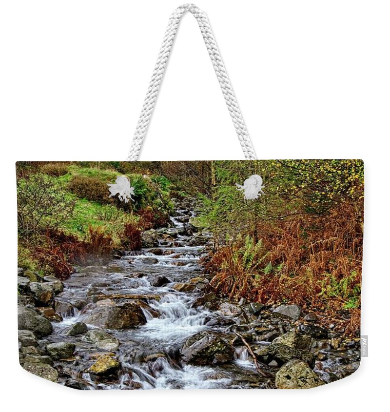 Lake District Weekender Tote Bag featuring the photograph Lake District Mountain Stream by Martyn Arnold