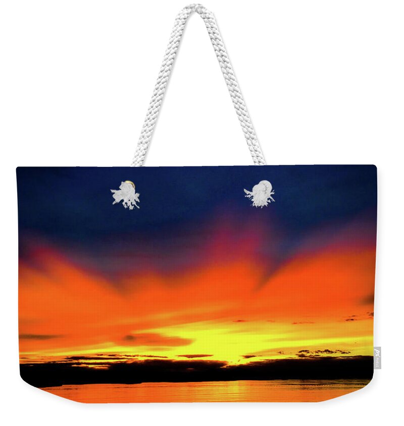 Sunset Weekender Tote Bag featuring the photograph Lake Havasu Sunset by Charles Benavidez