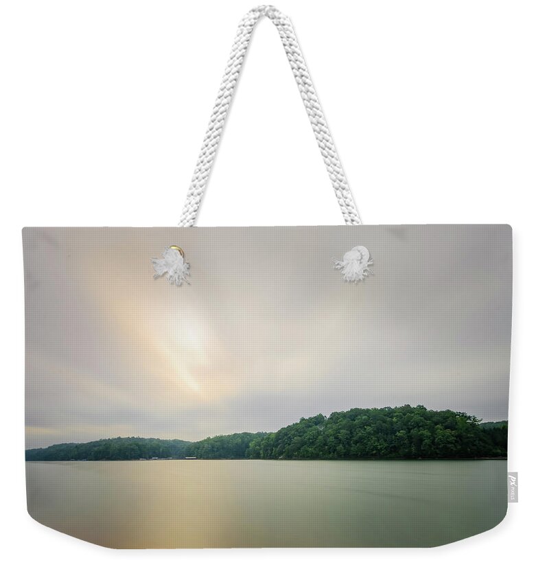 Sky Weekender Tote Bag featuring the photograph Lake Lanier Glow by John Kirkland