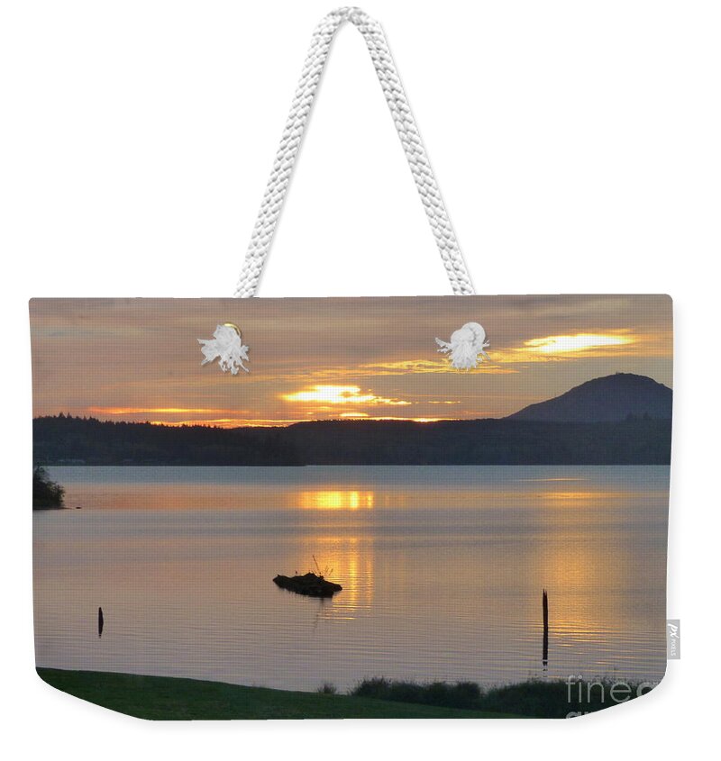 Lake Quinault Weekender Tote Bag featuring the photograph Lake Quinault Sunset - 2 by Charles Robinson