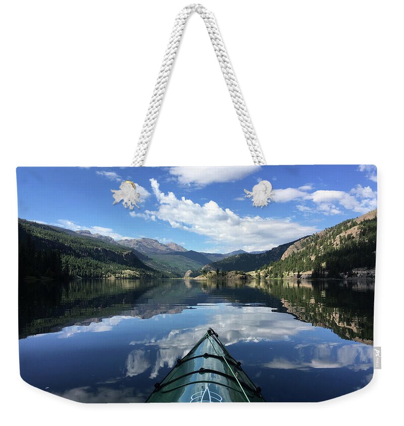 Lake Weekender Tote Bag featuring the photograph Lake San Cristobal by Carol Milisen