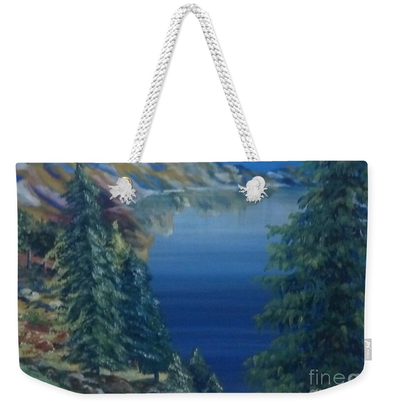 Lake Weekender Tote Bag featuring the painting Lake by Saundra Johnson