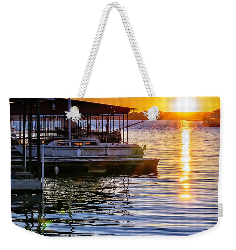  Weekender Tote Bag featuring the photograph Lake Travis by Walt Foegelle