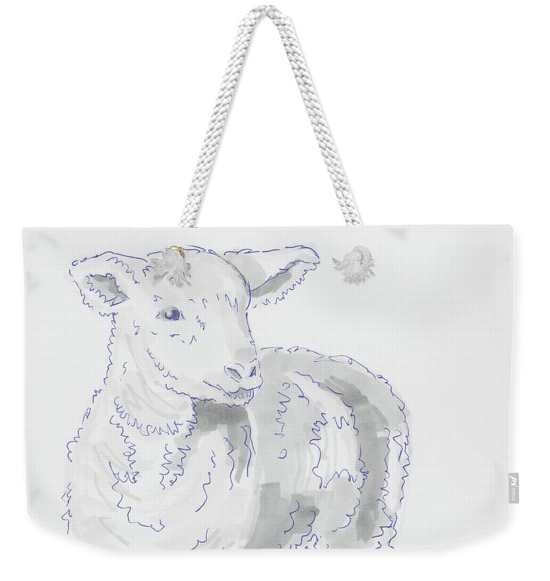 Lamb drawing using marker pen Weekender Tote Bag by Mike Jory - Pixels