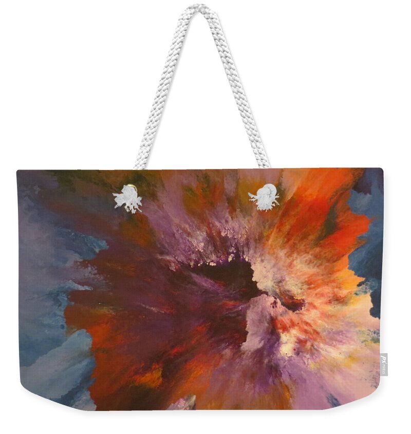 Abstract Weekender Tote Bag featuring the painting Lambent by Soraya Silvestri