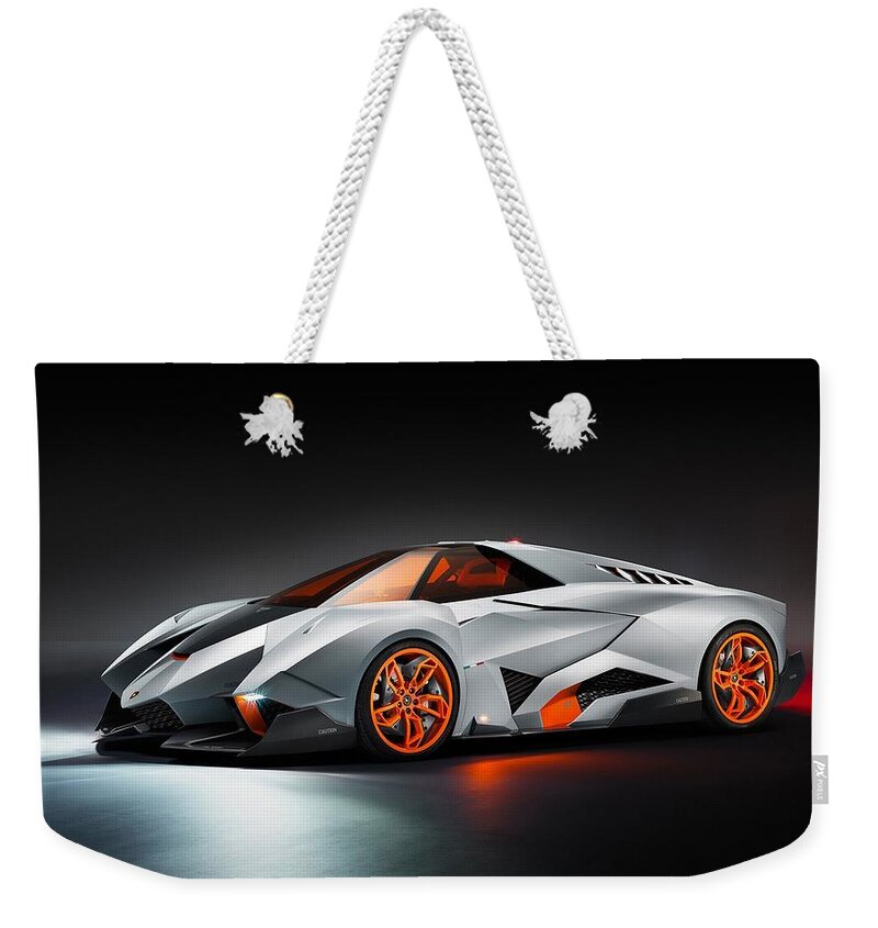 Lamborghini Egoista Weekender Tote Bag featuring the photograph Lamborghini Egoista by Mariel Mcmeeking