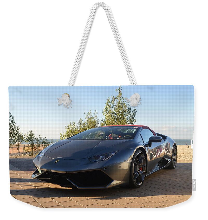 Lambo Weekender Tote Bag featuring the photograph Lamborghini Huracan Roadster by Sportscars OfBelgium