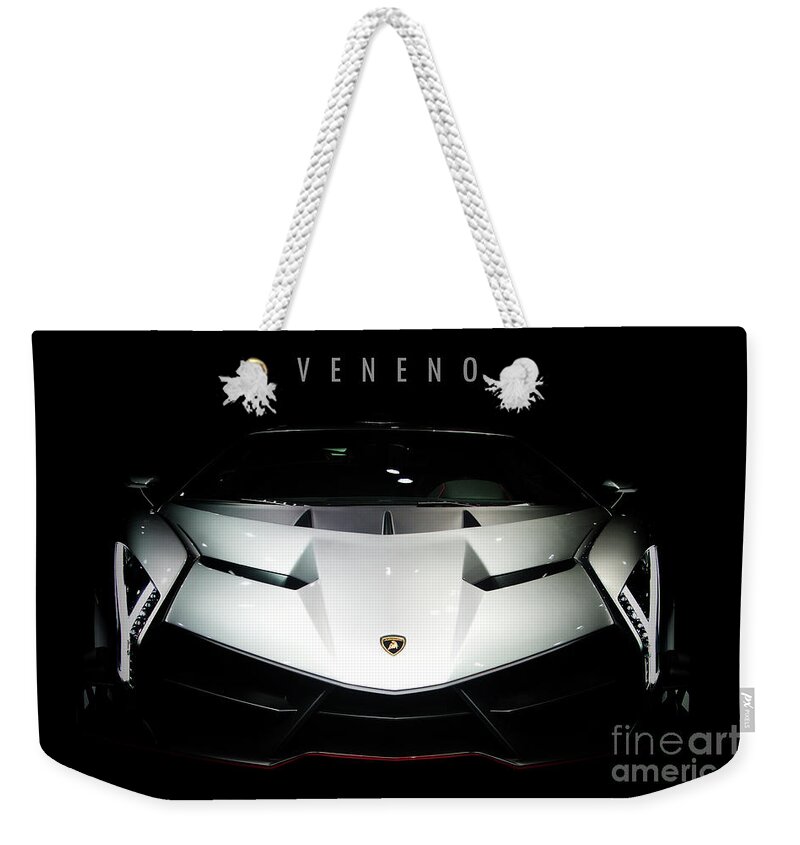 Lamborghini Weekender Tote Bag featuring the digital art Lamborghini Veneno by Airpower Art