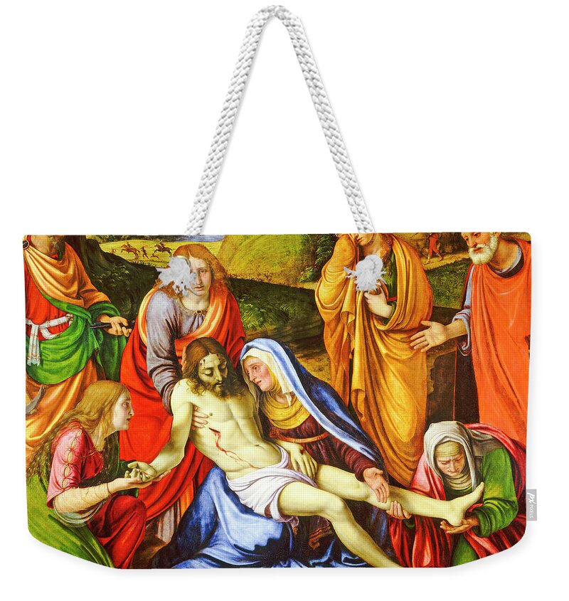 Andrea Solario Weekender Tote Bag featuring the photograph Lamentation.jpg by Munir Alawi