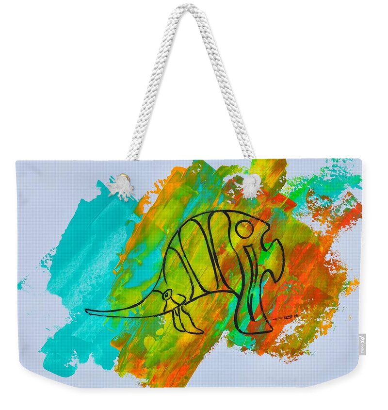 Lance Weekender Tote Bag featuring the painting Lance ID 05/30 by Eduard Meinema