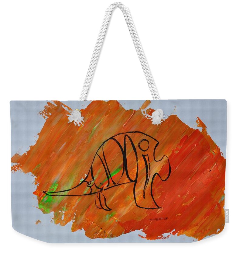 Copperband Weekender Tote Bag featuring the painting Lance ID 01/30 by Eduard Meinema