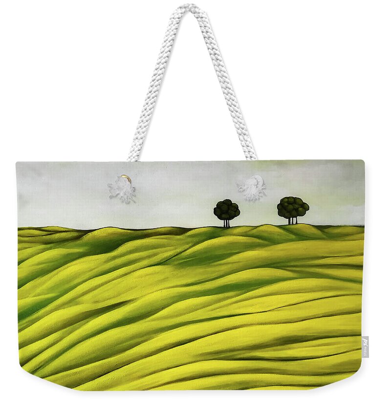 Goolge Images Weekender Tote Bag featuring the painting Land of Breather by Fei A