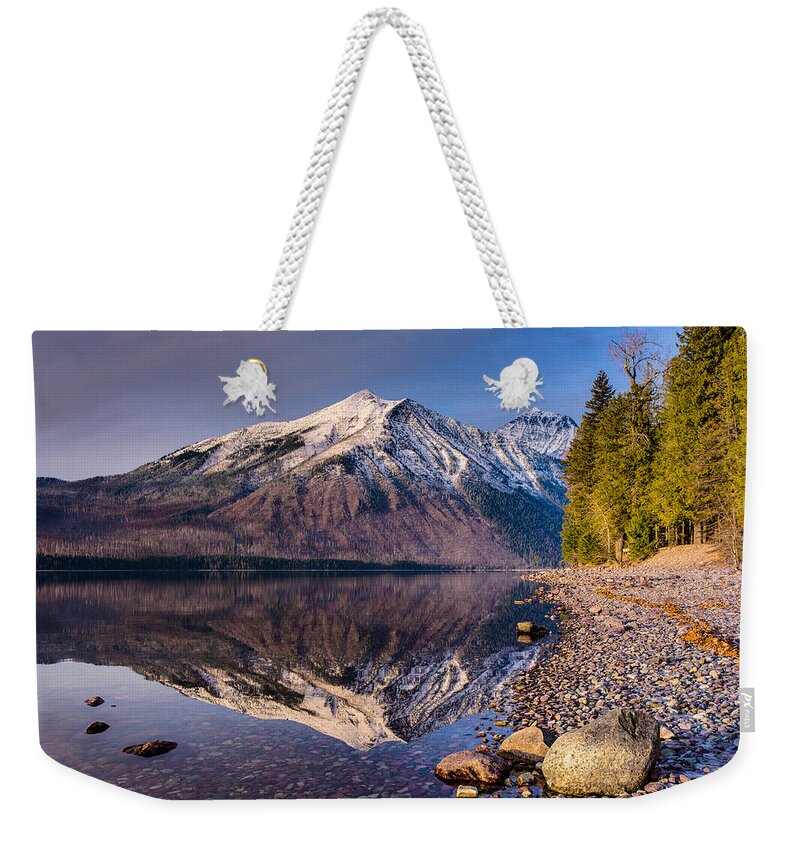 Glacier National Park Weekender Tote Bag featuring the photograph Land of Shining Mountains by Adam Mateo Fierro