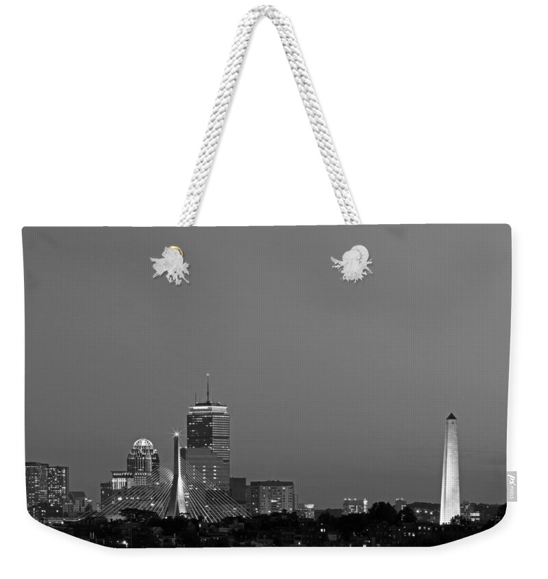 Boston B&w Weekender Tote Bag featuring the photograph Landmarks of Boston by Juergen Roth