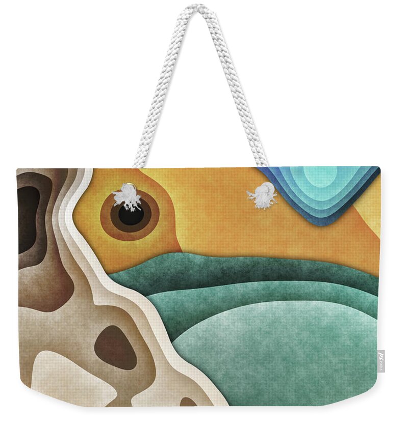 Earth Tones Weekender Tote Bag featuring the digital art Landscape of Layers by Phil Perkins
