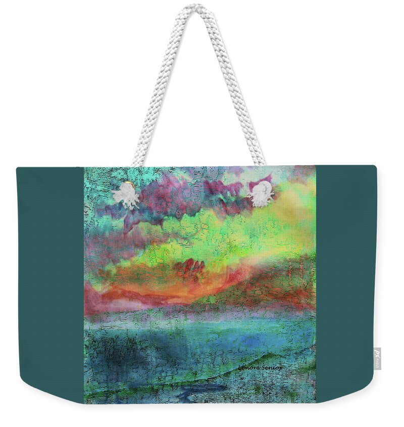 Abstract Weekender Tote Bag featuring the mixed media Landscape of My Mind by Lenore Senior
