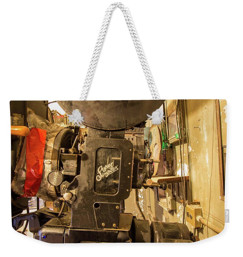 Landsdowne Weekender Tote Bag featuring the photograph Lansdowne Theater projector by Michael Porchik