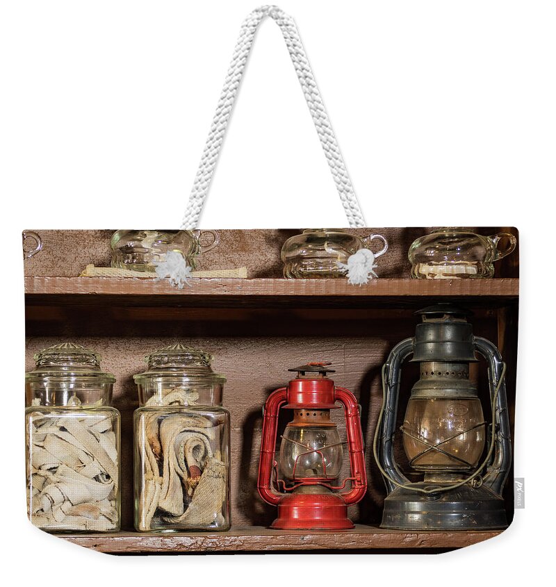 Jay Stockhaus Weekender Tote Bag featuring the photograph Lanterns and Wicks by Jay Stockhaus